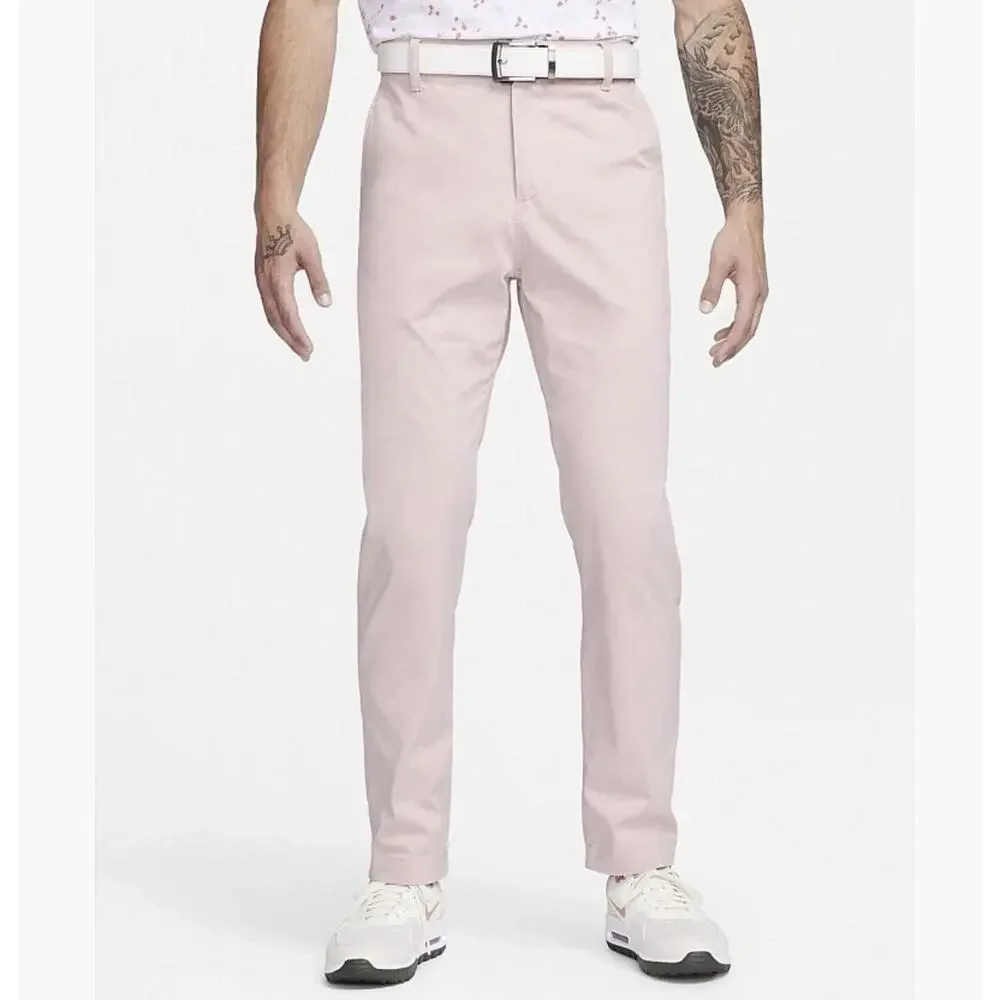 Nike Men's Dri-FIT Slim-Fit Golf Chino Pants Pink Size 33X28 Modern Preppy